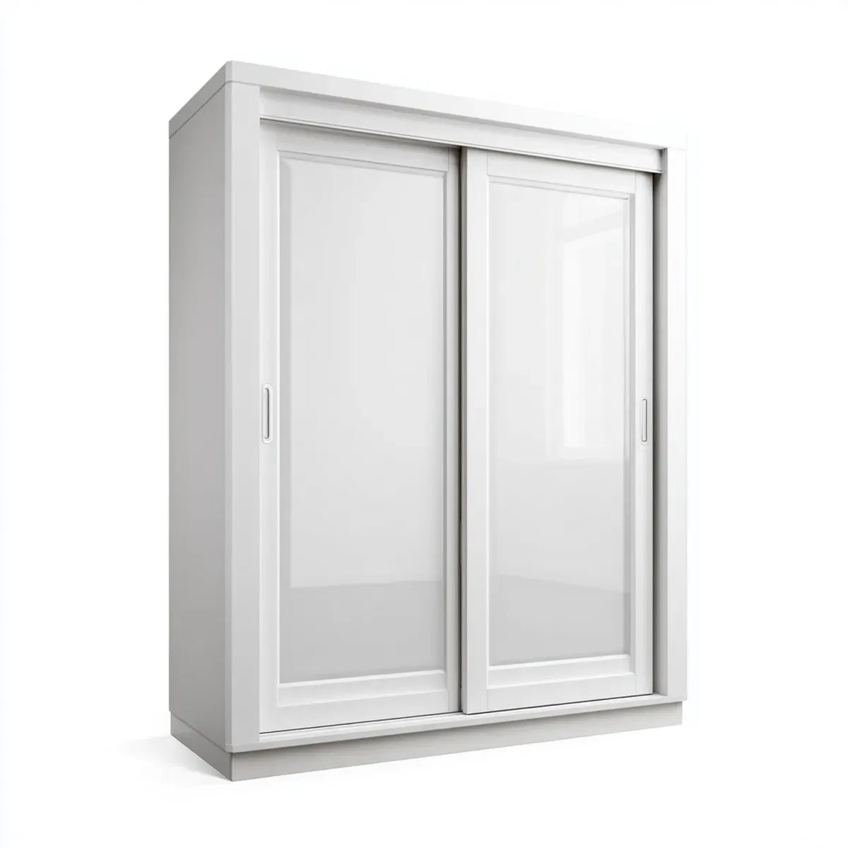 Armadio guardaroba 2 ante scorrevoli bianco 120 x 60 x 200 cm in pannelli di truciolare melaminico rettangolare