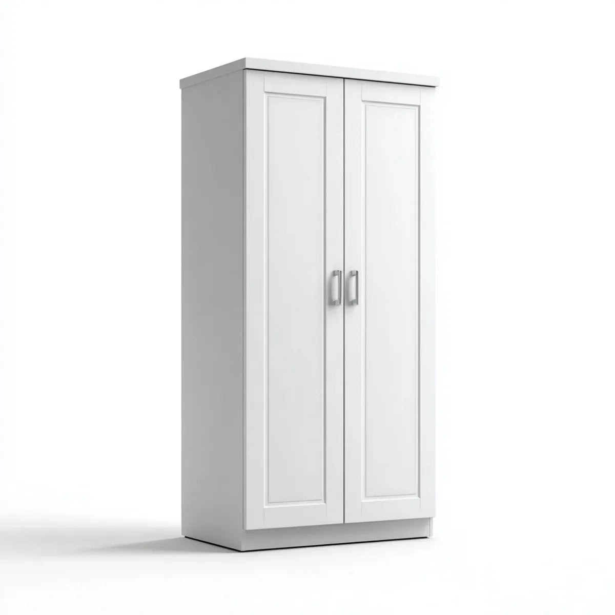 Armadio guardaroba a 2 ante bianco in MDF 80 x 52 x 180 cm rettangolare