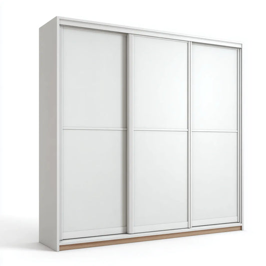 Armadio guardaroba 3 ante scorrevoli bianco rettangolare in pannelli truciolari nobilitati 180 x 60 x 220 cm