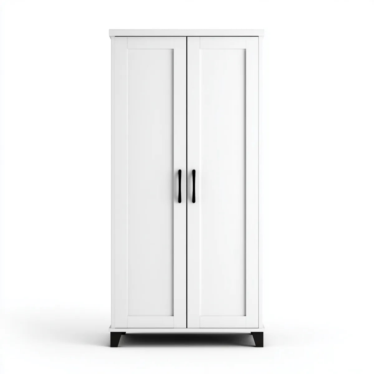 Armadio guardaroba a 2 ante bianco 80 x 50 x 180 cm in MDF rettangolare