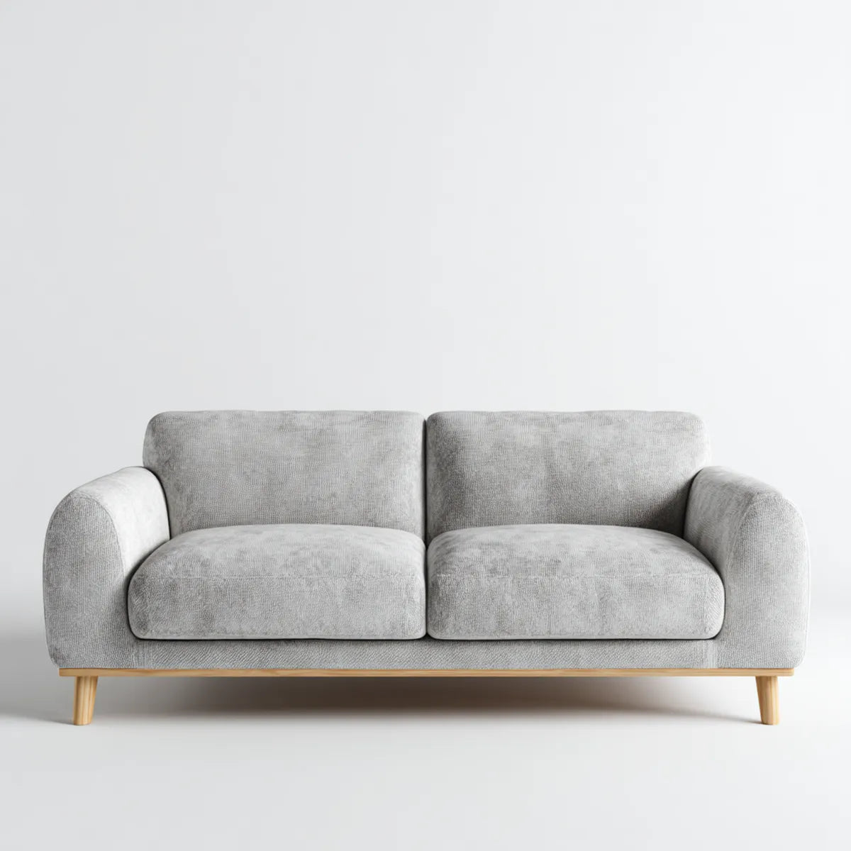 Divano 2 posti grigio chiaro 160 x 85 x 82 cm in velluto a coste di poliestere rettangolare