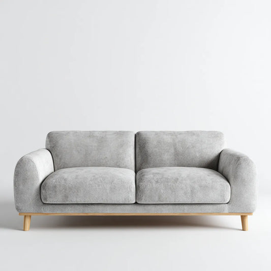 Divano 2 posti grigio chiaro 160 x 85 x 82 cm in velluto a coste di poliestere rettangolare